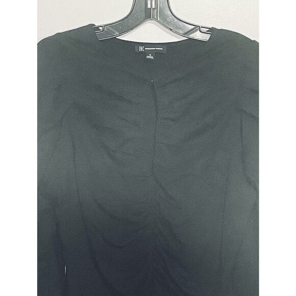 Inc International Concepts Jersy Black Poofy Sleeve Rouched Blouse XL - Picture 7 of 8